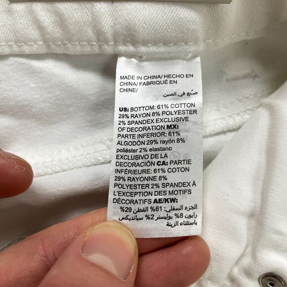 Chico's White Ankle Jeans with Fringe Hem - Picture 6 of 16